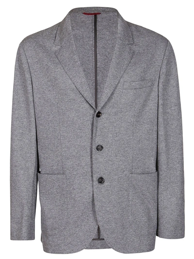Brunello Cucinelli Single Breasted Tailored Blazer In Grey