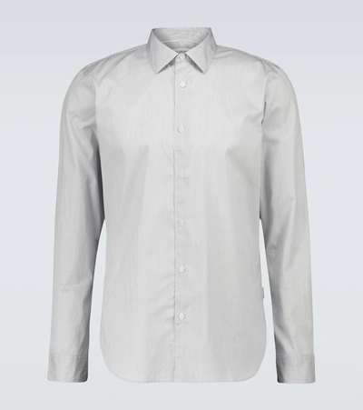 Orlebar Brown Navy And White Tailored-fit Giles Linen Shirt In Grey