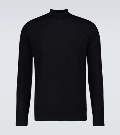 Loro Piana Wool Turtleneck Sweater In Black