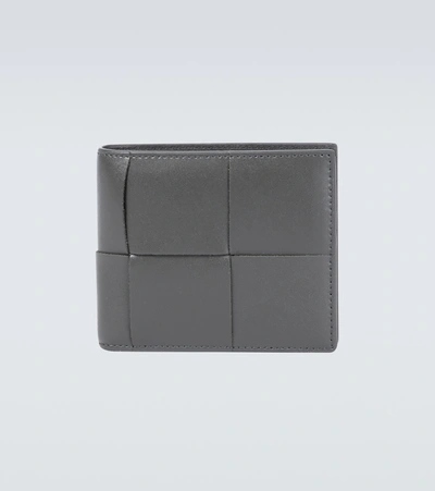 Bottega Veneta Intrecciato Leather Wallet In Light Graphite Silver