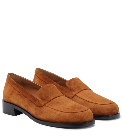 The Row Garcon Suede Loafers In Acorn