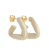 Bottega Veneta Fold Enamel And Sterling Silver Earrings In Tapioca