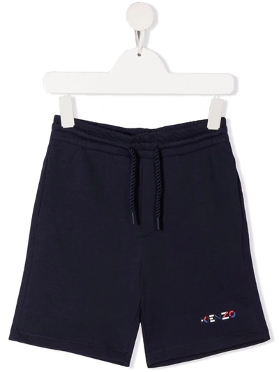 Kenzo Kids' Blue Short For Boy With Logo