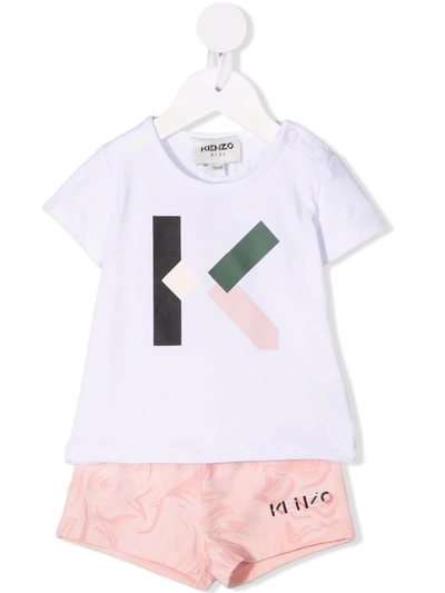 Kenzo Kids' Baby Girl's Lorna T-shirt & Shorts Set In White