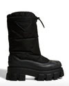 PRADA MONOLITH NYLON LUG-SOLE WEATHER BOOTIES,PROD243220246