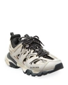 Balenciaga Track Panelled Faux-leather Trainers In White Black