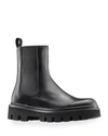 Koio Leather Lug-sole Chelsea Booties In Nero
