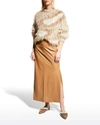 Brunello Cucinelli Paisley Fur-effect Sweater In Csg59 Beige