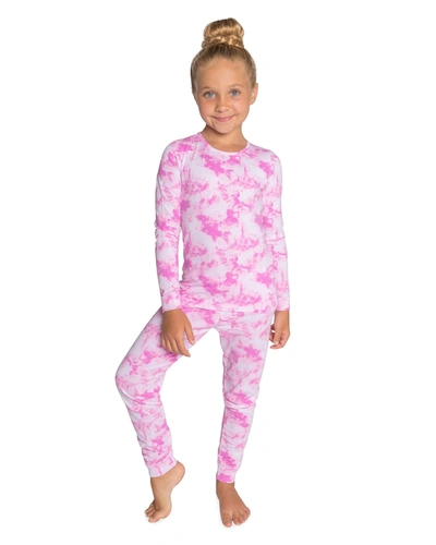 Lovey & Grink Kid's Tie-dye 2-piece Pajama Set In Pink