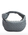 Bottega Veneta Jodie Mini Intrecciato Knot Hobo Bag In Thunder Gold