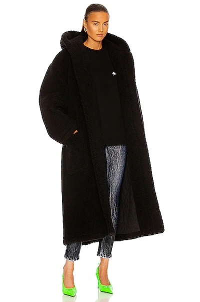 BALENCIAGA BLACK TERRYCLOTH RESORTS ROBE 