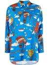 ALESSANDRO ENRIQUEZ MULTICOLOUR STRETCH COTTON OVERSIZED GRAPHIC-PRINT SHIRT,01A0D494-F545-6F58-C618-062B43A38236