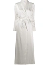 LA PERLA WHITE LONG-LENGTH SILK ROBE,24BB7ABB-93CE-7216-4BD3-F2C56A959B36