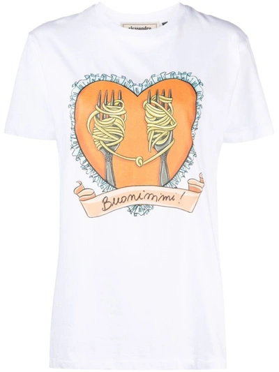 Alessandro Enriquez White Organic Cotton Illustration-print Cotton T-shirt