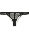 LA PERLA BLACK FLORAL-EMBROIDERED THONG,DE65BF44-BEE8-1AC5-A142-E76246328D30