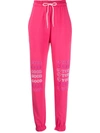 Ireneisgood Pink Cotton Slogan-print Track Pants In Pink