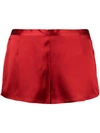 La Perla Elasticized Silk Lounge Shorts In Red