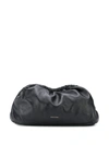 MANSUR GAVRIEL BLACK LEATHER CLOUD CLUTCH BAG,8499DD12-A66E-9BDC-5226-D791D9A4A911