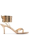 GIANVITO ROSSI GOLD-TONE LEATHER GLADIATOR SANDALS,14B73F8C-489A-AFFF-D3D0-BF3BCA4652B1