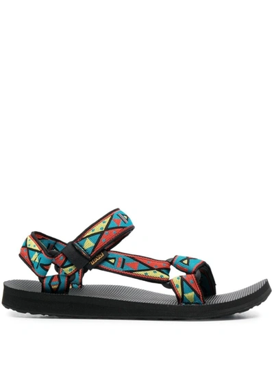 Teva Multicolour Geometric-print Flat Sandals In Multicolor