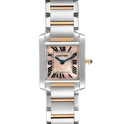 Cartier Tank Francaise Steel Rose Gold Mop Ladies Watch W51027q4 Box Papers In Not Applicable