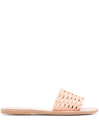 Ancient Greek Sandals Interwoven-strap Sandals In Beige