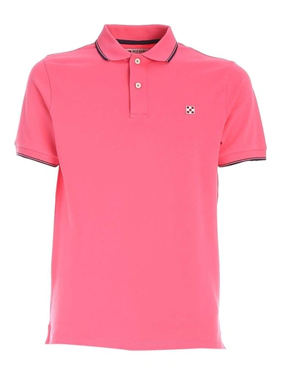 Mc2 Saint Barth Contrasting Details Piquet Polo In Pink