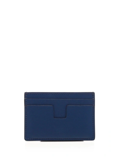 Tom Ford Men's Blue Leather Card Holder