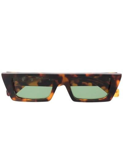 Off-white Marfa Rectangular-frame Sunglasses In Brown