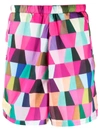 Formy Studio Geometric-print Track Shorts In Rosa