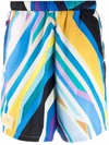 Formy Studio Stripe-print High-waisted Shorts In Blau