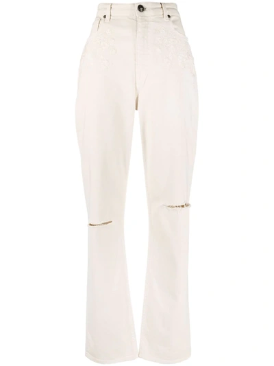 Etro High-waisted Straight Leg Jeans In Nude