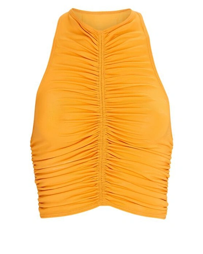 A.l.c Adrienne Ruched Crop Top In Orange