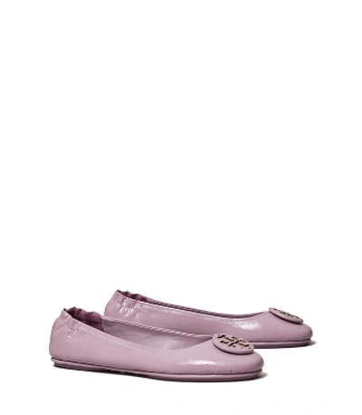 Tory Burch Minnie Travel Ballet Flat, Patent Leather In Lilac/ Lilac Patent