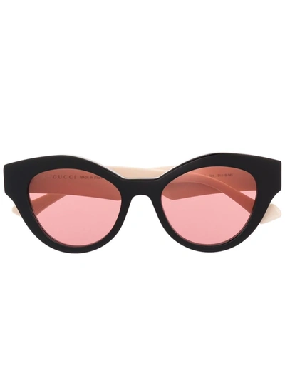 Gucci Double G Cat-eye Frame Sunglasses In Black