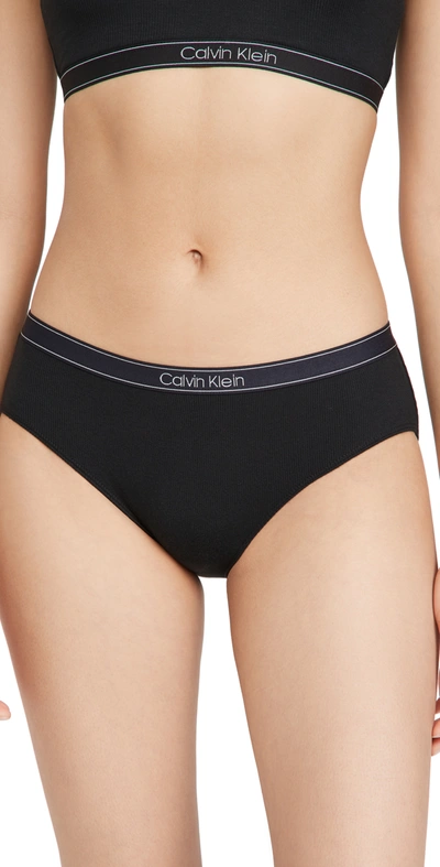 Calvin Klein Underwear Pure Rib Hipster Briefs In Black