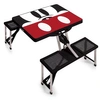 Picnic Time 's Mickey Mouse Silhouette Picnic Table Portable Folding Table With Seats In Black
