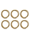 Design Imports Intertwined Napkin Ring Set Of 6 In Gold