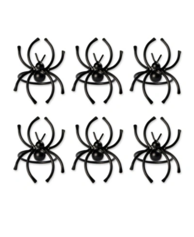 Design Imports Spider Napkin Ring Set In Black