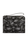 Giuseppe Zanotti Fabian Botanical-print Clutch Bag In Schwarz