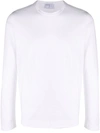 Fedeli Extreme Long-sleeved Giza Cotton T-shirt In Weiss
