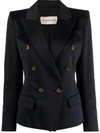 Alexandre Vauthier Double-breasted Padded-shoulder Blazer In Schwarz