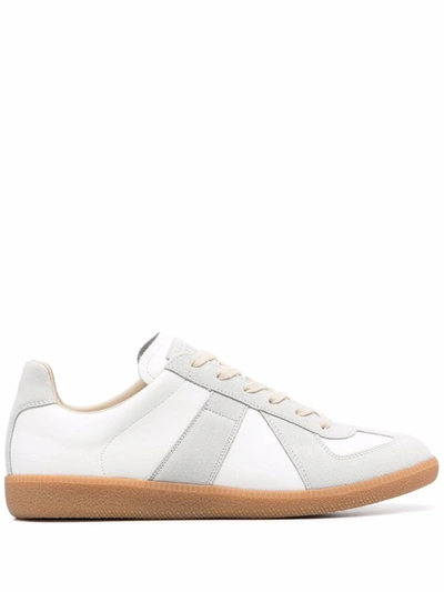 Maison Margiela White Leather Sneakers In Multi