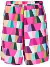 Formy Studio Geometric-print Track Shorts In Rosa