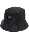 More Joy Reversible Black Logo Bucket Hat In Schwarz