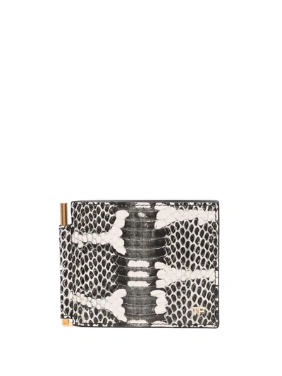 Tom Ford Snakeskin-print Wallet In Schwarz