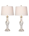 Fangio Lighting Resin Table Lamps, Set Of 2 In Cottage Antique White