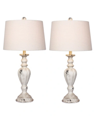 Fangio Lighting Resin Table Lamps, Set Of 2 In Cottage Antique White