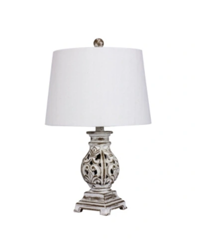 Fangio Lighting Poly Resin Table Lamp In Antique Blue