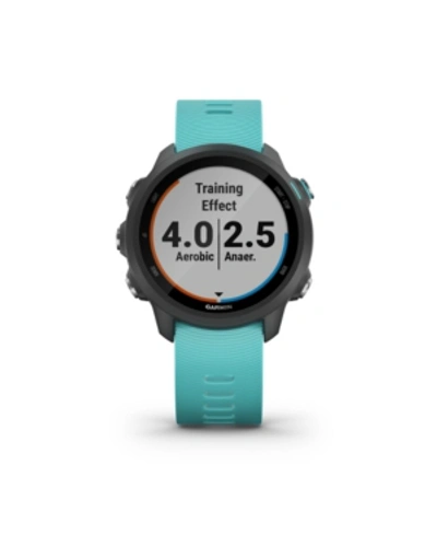 Garmin Unisex Forerunner 245 Music Aqua Silicone Strap Smart Watch 30.4mm